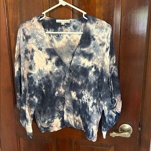Young Fabulous & Broke Tie-Dye Top in Blue and White